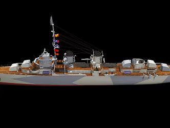 modern battleship destroyer 3d model
