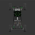 Green Off Road Vehicle With Open Frame Large Tires And Suspension System