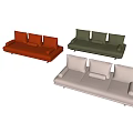 Modern three-seat sofa multiplayer sofa 3d model