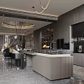 Modern Living and Dining Room Interior Design With Stone Wall Lighting Fireplace Sofa And Wooden Panels