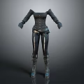Black Corset Style Outfit With Long Sleeves Tight Pants And Boots