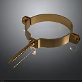 Golden Metal Clamp With Screw And Fixing Parts For Pipe Installation