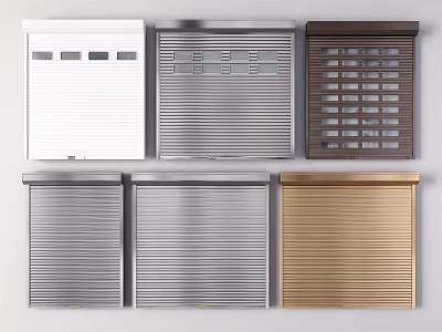 Assorted Colored Roller Shutters With Different Patterns And Textures For Home Use 3d model