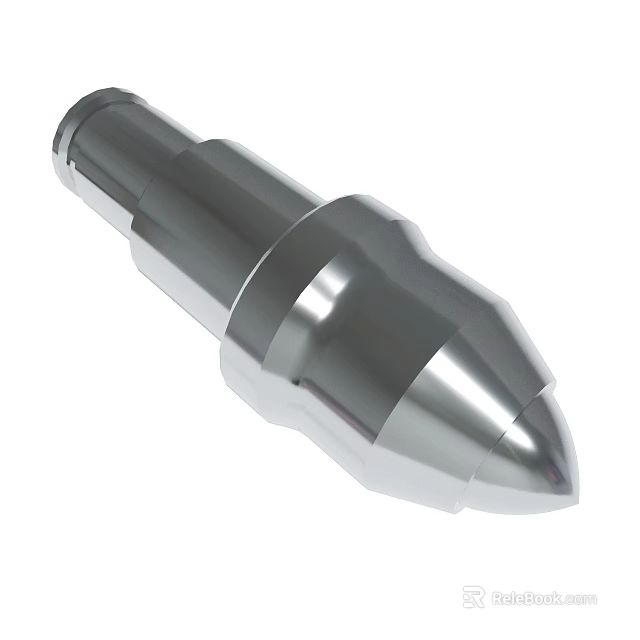 Industrial Metal Cone Shaped Tool Part With Shiny Precision Machined Surface 3d model 