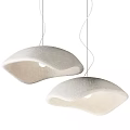 Modern Cream White Fabric Pendant Lights With Curved Design For Interior Decor