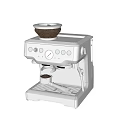 Modern White Espresso Coffee Machine For Kitchen With Bean Container And Control Panel 3d model