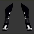 Black Leg Braces With Blue Accents White Details And Reflective Soles
