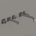 Modern Silver Faucet With Smooth Glossy Finish Mounted On Light Colored Wall