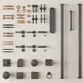 Modern door handle door handle long handle wardrobe handle 3d model