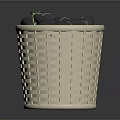 White Wicker Basket Filled With Fresh Purple Eggplants On Dark Background