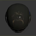 Futuristic Weapon Helmet With Blue Lens Goggles Starry Pattern Ventilation Holes And Side Structures