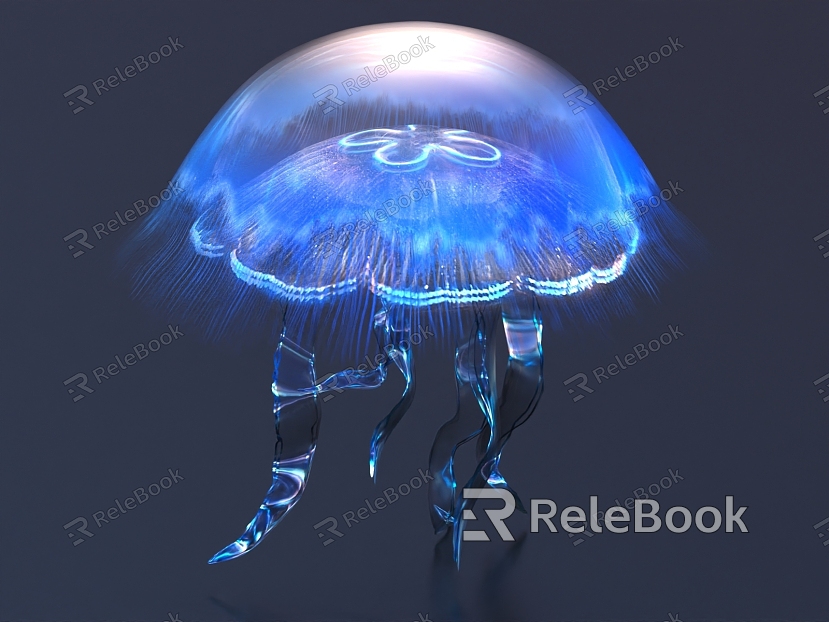 Aquatic animals moon jellyfish jellyfish sea moon jellyfish luminous jellyfish marine organisms model