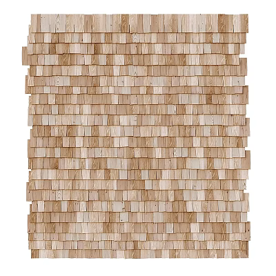 Natural Light Wooden Blocks Neatly Arranged As Decorative Wall Components 3d model