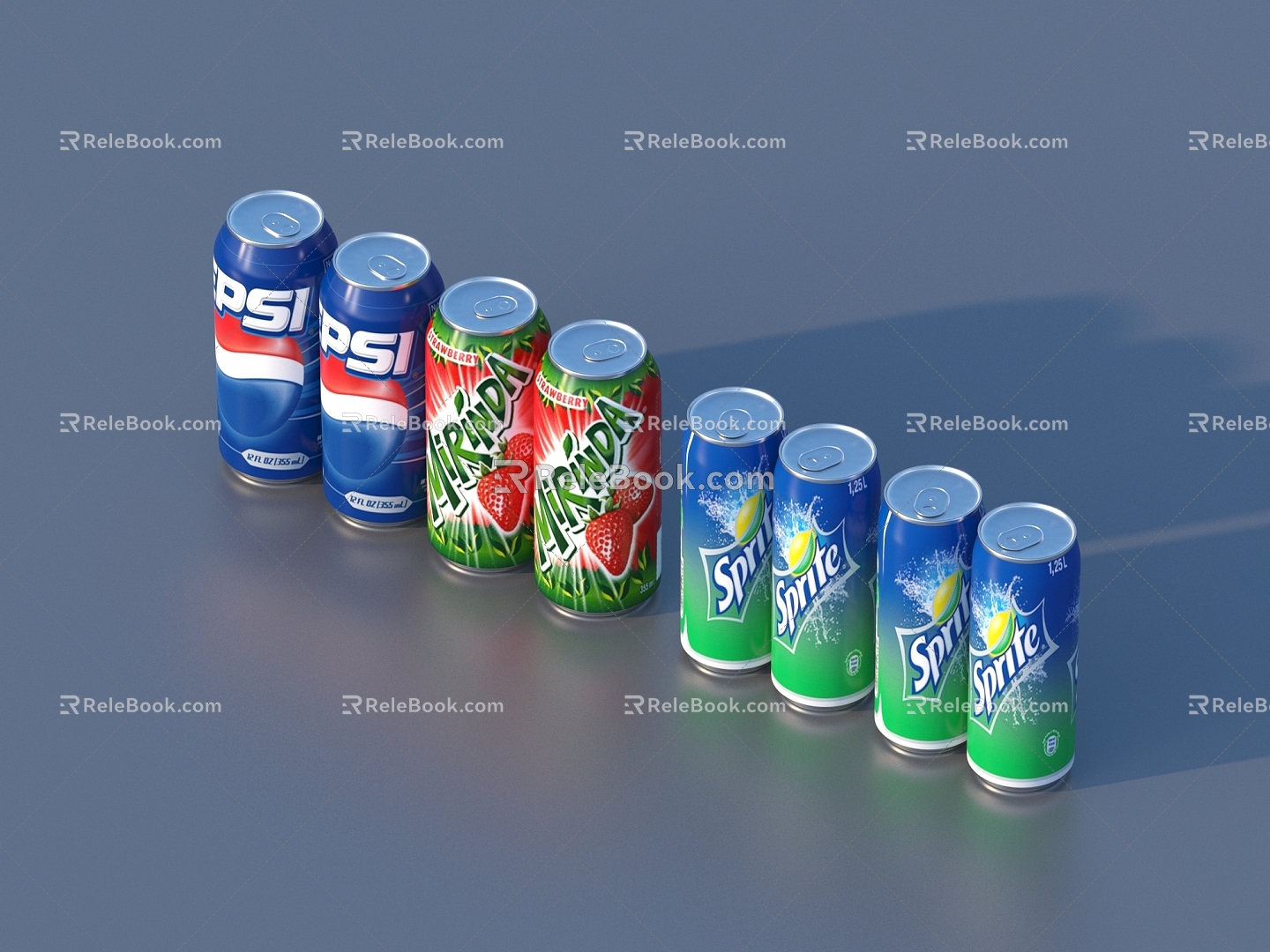 Beverage cans Beverage soda cans 3d model