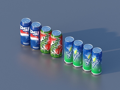 Beverage cans Beverage soda cans 3d model