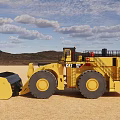 Yellow Heavy Duty Construction Vehicle With Large Tires And Bucket