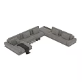 Modern Sectional Sofa With Multiple Colors Comfortable Pillows And Soft Throw Blankets