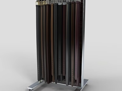 Display Rack with Metal Frame for Hanging Various Colored Belts in Retail Store 3d model