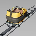 Fun Amusement Track Ride with Yellow and Black Rail Car on Steel Tracks Design