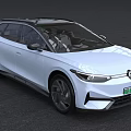 Sleek White Volkswagen Electric Wagon With Black Roof And Modern Styling