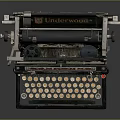 Vintage Typewriter With Classic Design Metal Body Gold Accents And Keys