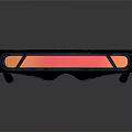 Modern Black Jewelry Eyewear With Red Orange Decorative Strips And Reflective Finish