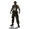 Game Movie Character Wearing CLIDE Vest With Blood Stained Pants Belt And Boots