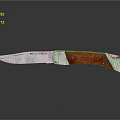 Premium Silver Blade Knife With Red Wooden Handle And Reflective Surface