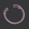 Decorative Metal Bracelet With Dragon Head Design And Intricate Patterns 3d model
