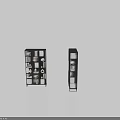 Modern Bookcases with Metal Frames Glass Doors and Shelves Holding Books Vases and Decorative Items