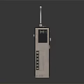 Vintage Radio Audio Speaker With Antenna Black And Silver Retro Design Grille