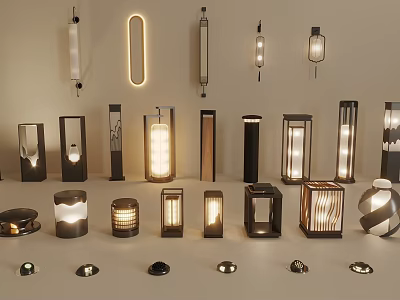 Various Outdoor Lights With Modern Designs For Garden Patio And Exterior Decor 3d model