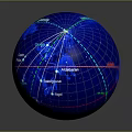 Blue Globe Featuring Latitude Longitude Lines Equator Polaris Arctic And Antarctic Circles