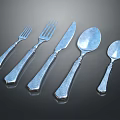 Elegant Silver Stainless Steel Cutlery Set With Forks Knives And Textured Handle Spoons
