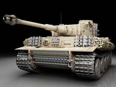 Armored Military Tank with Long Cannon Heavy Tracks and Detailed Design 3d model