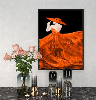 modern figure painting decorative painting 3d model