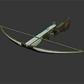 Classic Crossbow Design Featuring Silver Metal Frame And Carved Wooden Grip