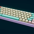 Colorful Pastel Mechanical Keyboard with Ergonomic Layout for Computer Use