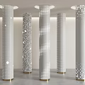 Hollow Cylinder Transparent Column Random Hole Luminous Column Science and Technology Sense Decorative Column Gradient Perforated Column Decorative Column 3d model