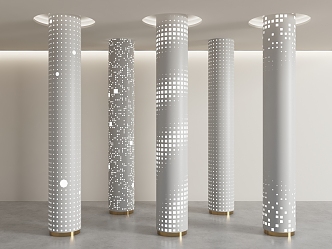 Hollow Cylinder Transparent Column Random Hole Luminous Column Science and Technology Sense Decorative Column Gradient Perforated Column Decorative Column 3d model