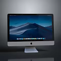 Apple iMac Electronic Device With Retina Display And Desktop Mountain Wallpaper 3d model