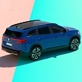 Blue Car Front Design Featuring Modern LED Headlights Stylish Alloy Wheels And Black Grille