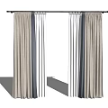 Beige White Blue Multi Colored Curtains With Sheer And Velvet Layers