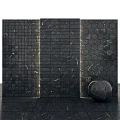 Black Marble Floor with Three Different Texture Patterns and Round Sphere 3d model