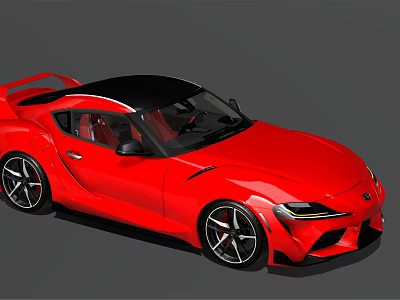 Red Sports Car Featuring Black Roof Sleek Design And Sporty Exterior Details 3d model