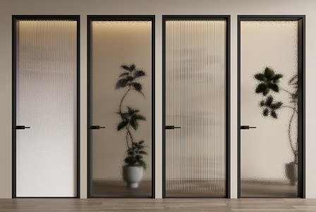 Modern glass single door Changhong glass door frosted glass door gradient glass door bathroom door 3d model