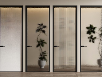 Modern glass single door Changhong glass door frosted glass door gradient glass door bathroom door 3d model