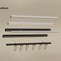 Poliform Modern Hangers Featuring White And Black Hanging Rods With Hooks 3d model