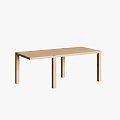 Modern dining table solid wood 3d model