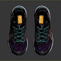Athletic Running Sneakers With Purple Mesh Upper Teal Laces Orange Accents And White Sole